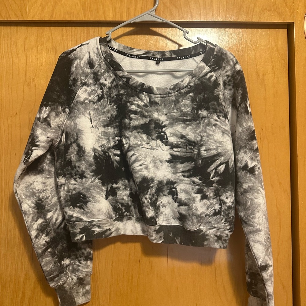 Wild Fable Black and White Tie-Dye Sweatshirt
